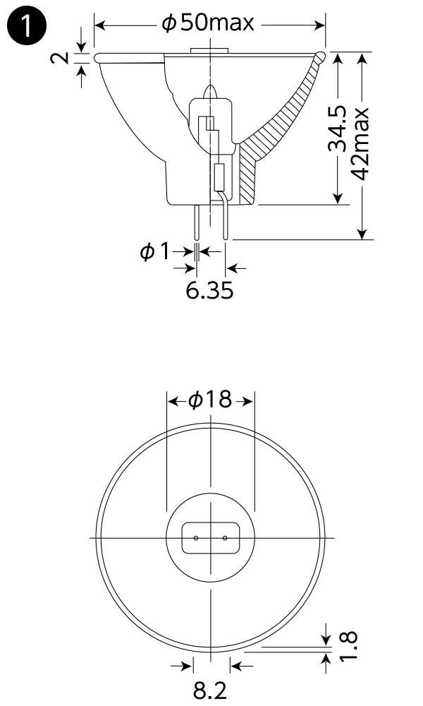 JCRハロゲン(光学機器用) | 特殊用途ハロゲンランプ | 岩崎電気