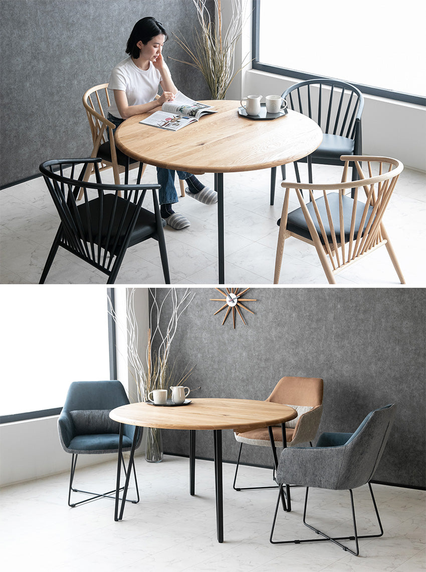 lushroom ダイニングテーブル 4人掛け 天然木 無垢 オーク 横ハギ材