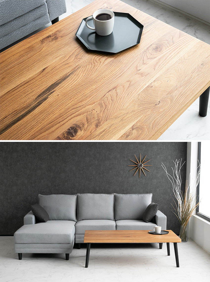 lushroom センターテーブル オーク 無垢 ラバーウッド ローテーブル