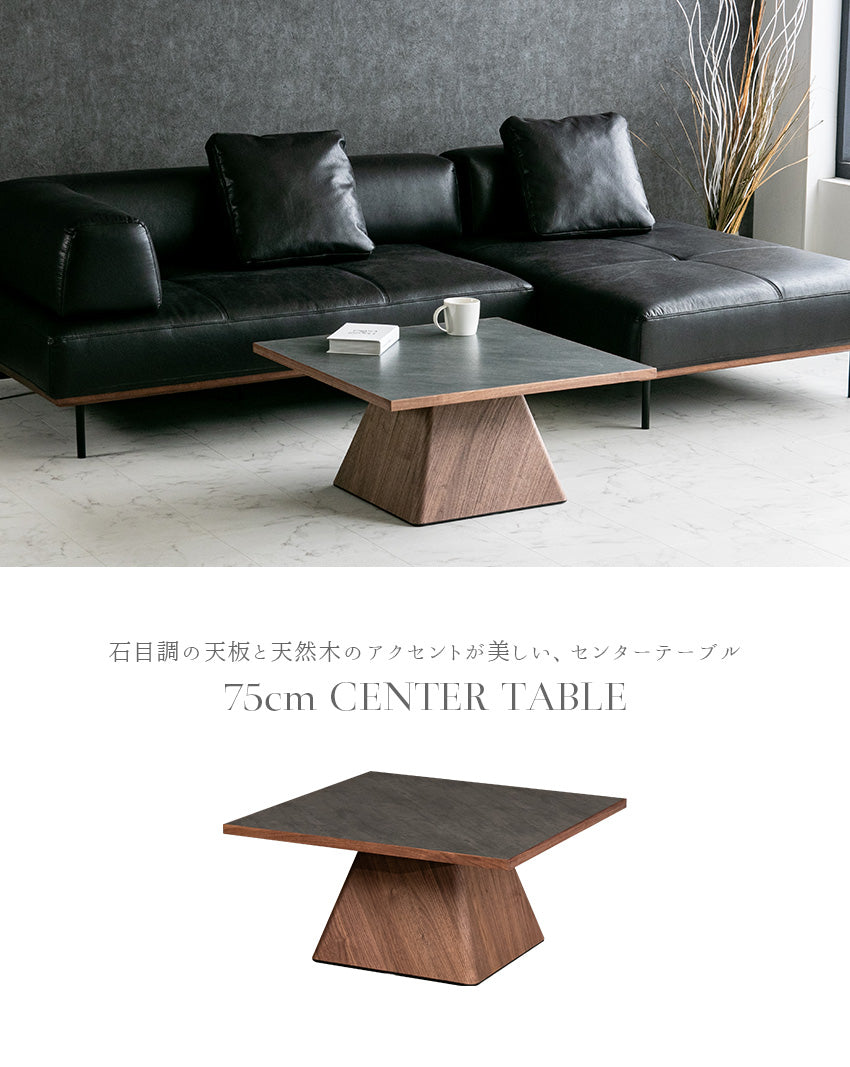 lushroom センターテーブル 石目調 ウォールナット オーク
