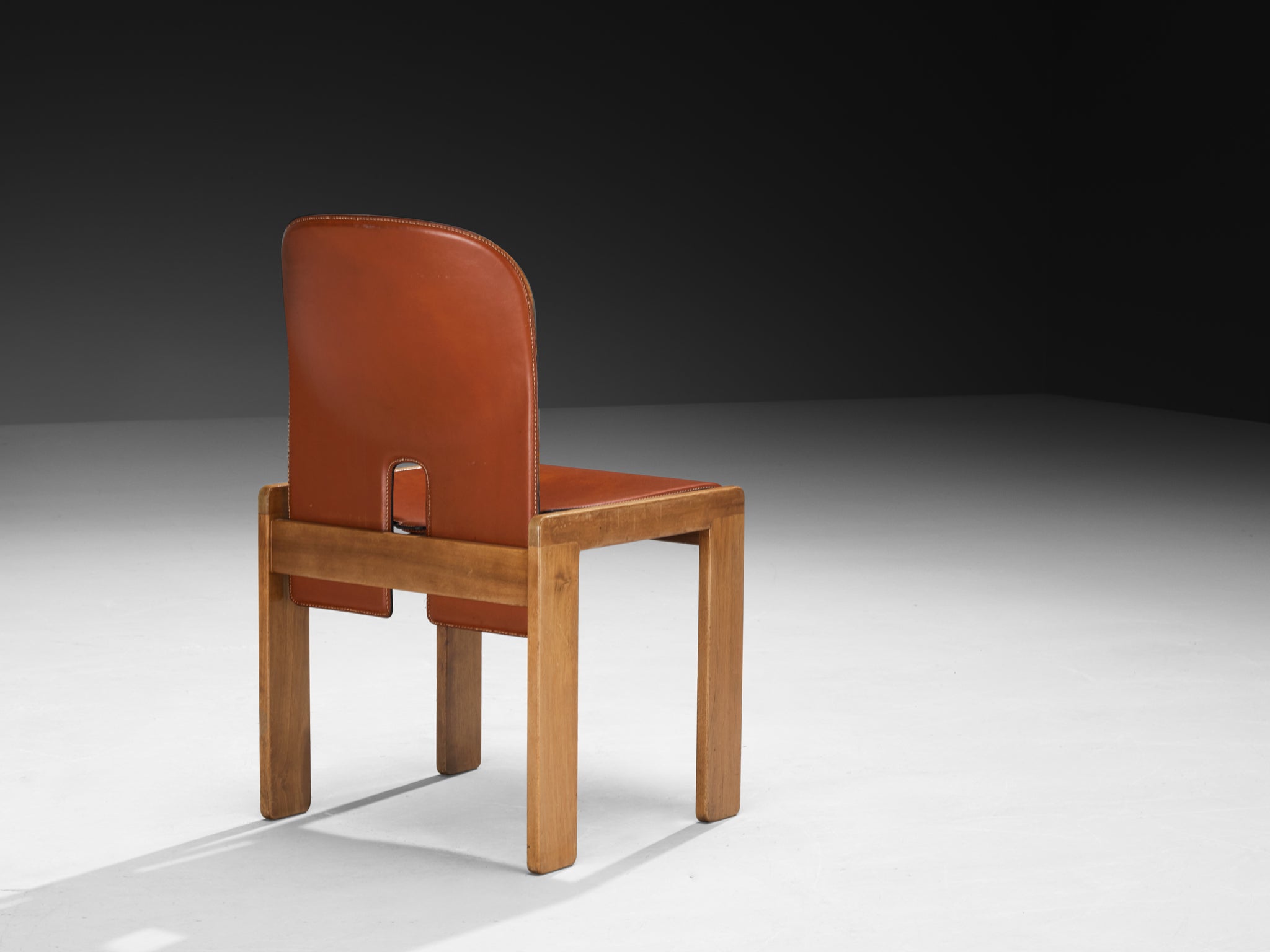 Afra & Tobia Scarpa for Cassina '121' Dining Chairs in Cognac Leather
