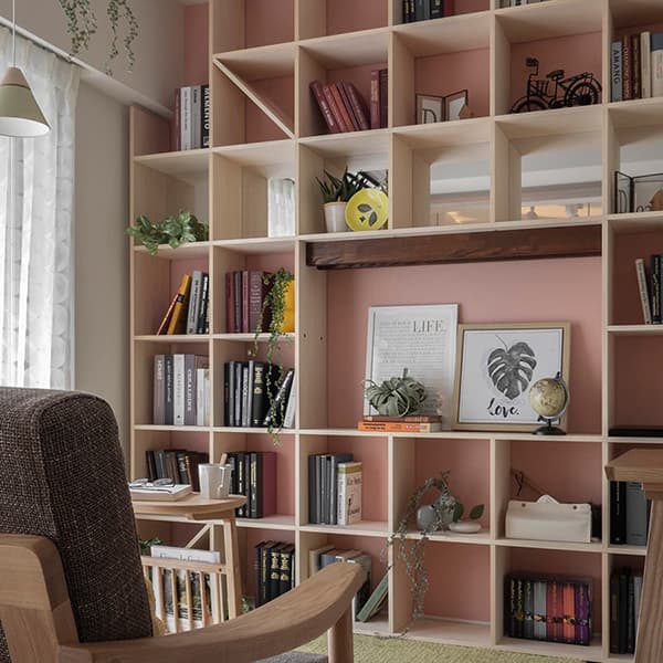 Shelf 壁一面の本棚 奥行350mm 縦7コマ×横4コマ|margherita