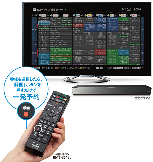 BDZ-ET2100 特長 : しっかり録画 | ブルーレイディスクレコーダー | ソニー