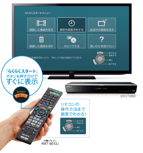 BDZ-EW500 特長 : 快適な操作機能 | ブルーレイディスクレコーダー