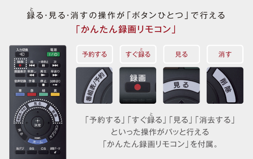 KDL-40EX52H 特長 : 録画 | テレビ ブラビア | ソニー