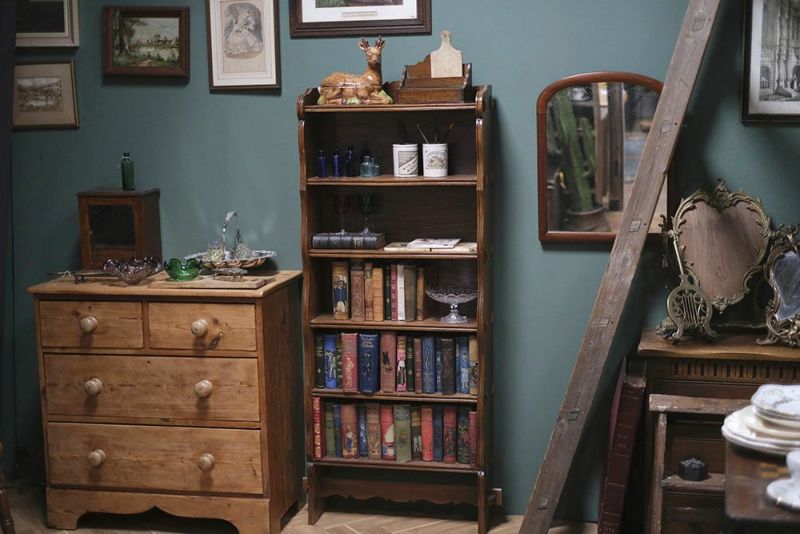 アンティーク ブックシェルフ5段 イギリス 本棚/アンティーク家具