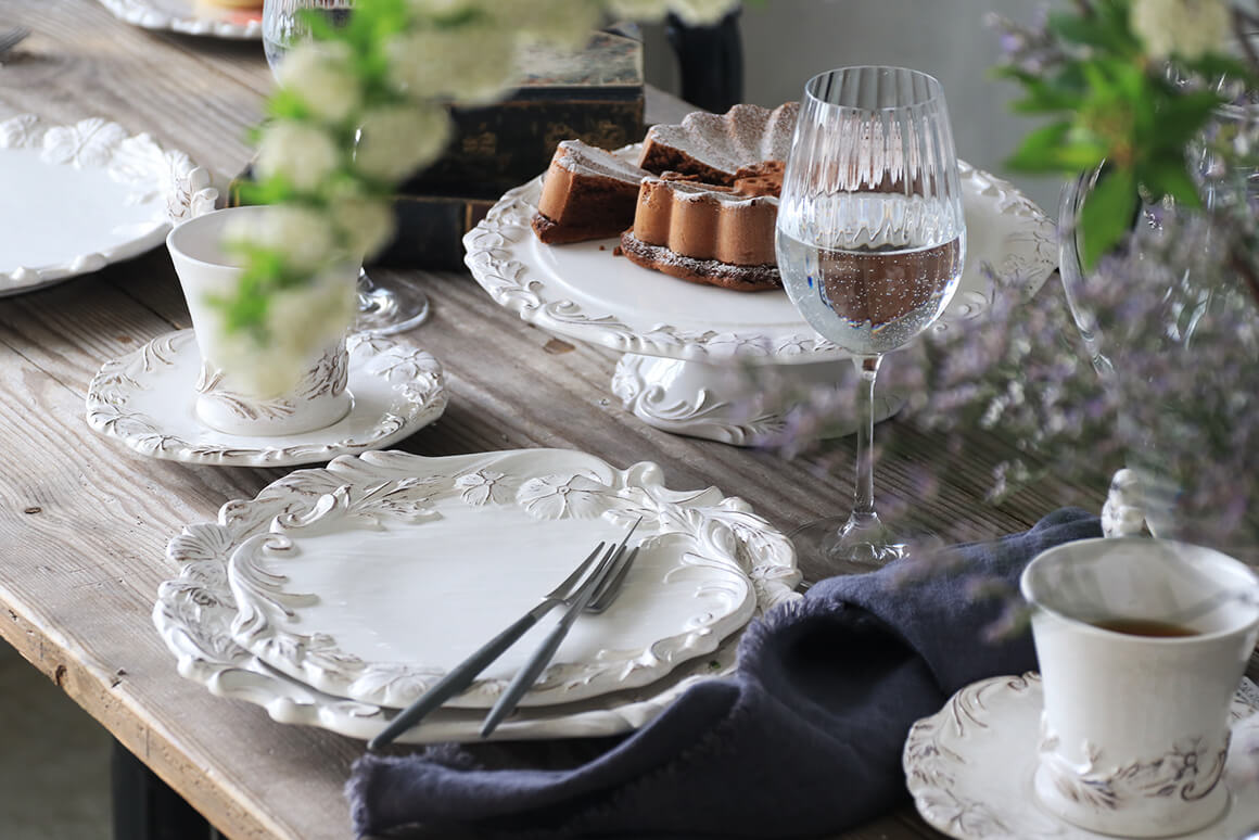 ELIOS MYFLOWER エリオス マイフラワー サラダプレートホワイト W23cm