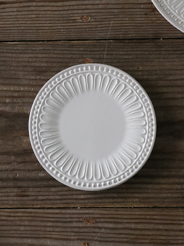 ELIOS PERLE エリオスパール パン皿ホワイト16cm イタリア 陶器 お皿