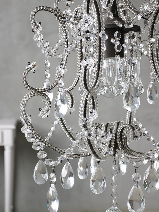 SGDシャンデリア1灯Juliaシャビーグレー - サラグレース