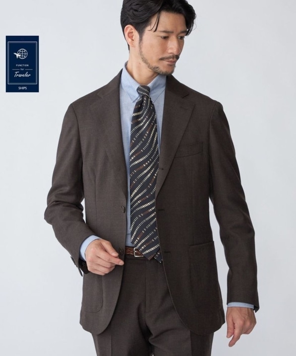 SHIPS: 〈セットアップ対応/手洗い可能〉ウォッシャブル サキソニー