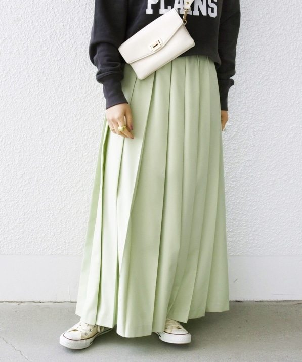SHIPS any: ウーステッド ワイド プリーツ マキシ スカート 2｜ SHIPS