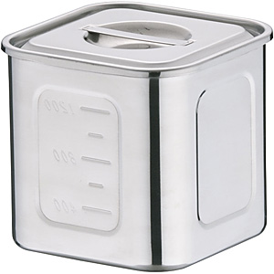 三宝産業 YUKIWA UK 18-8 ステンレス 深型 角キッチンポット 12cm