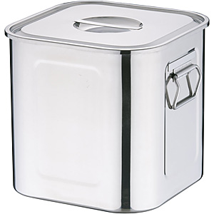 三宝産業 YUKIWA UK 18-8 ステンレス 深型 角キッチンポット 手付 21cm