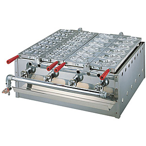 蜜元研究所 蜜元式 焼饅頭機 2連 都市ガス 鯛焼 - 調理器具のSHOKUBI