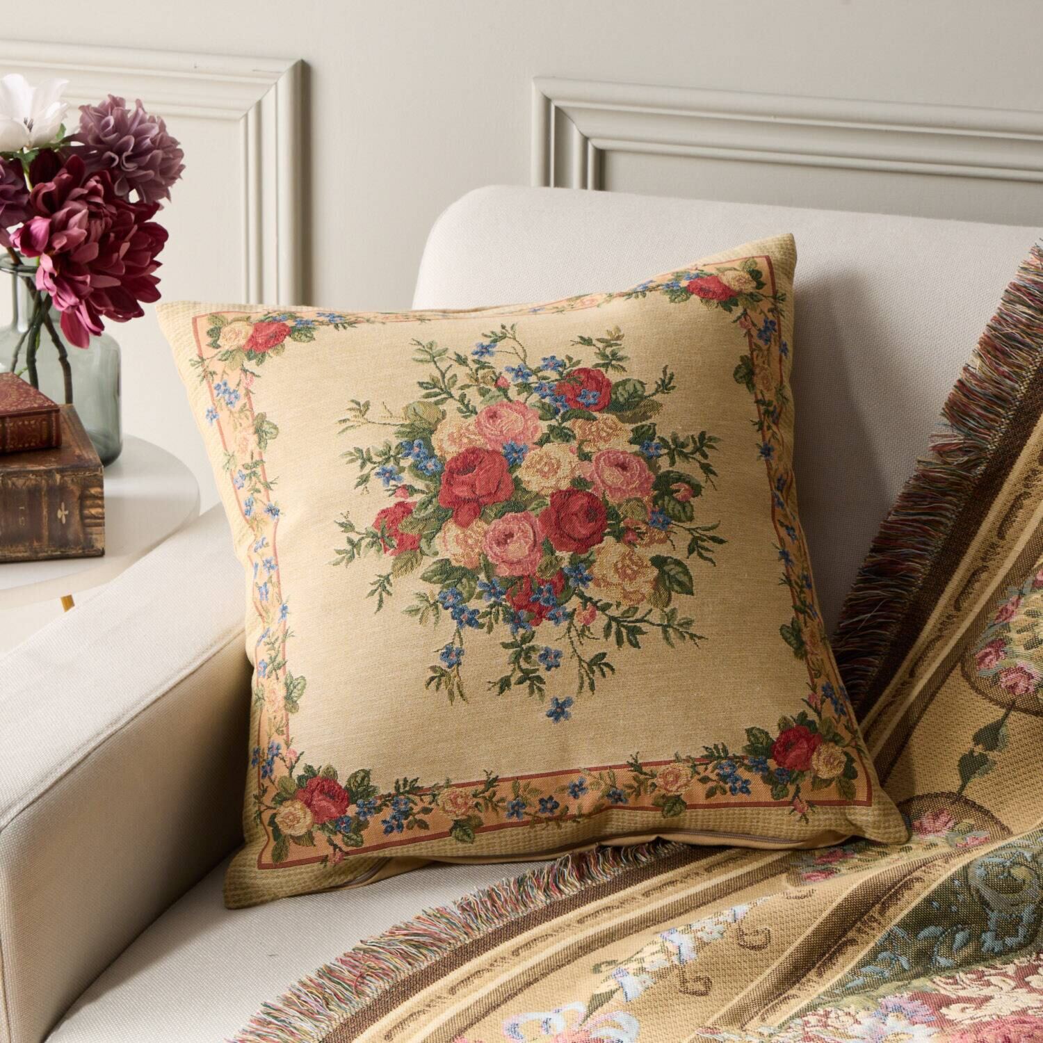 ビーアンドティー ゴブラン織 クッションカバー- ショップチャンネル