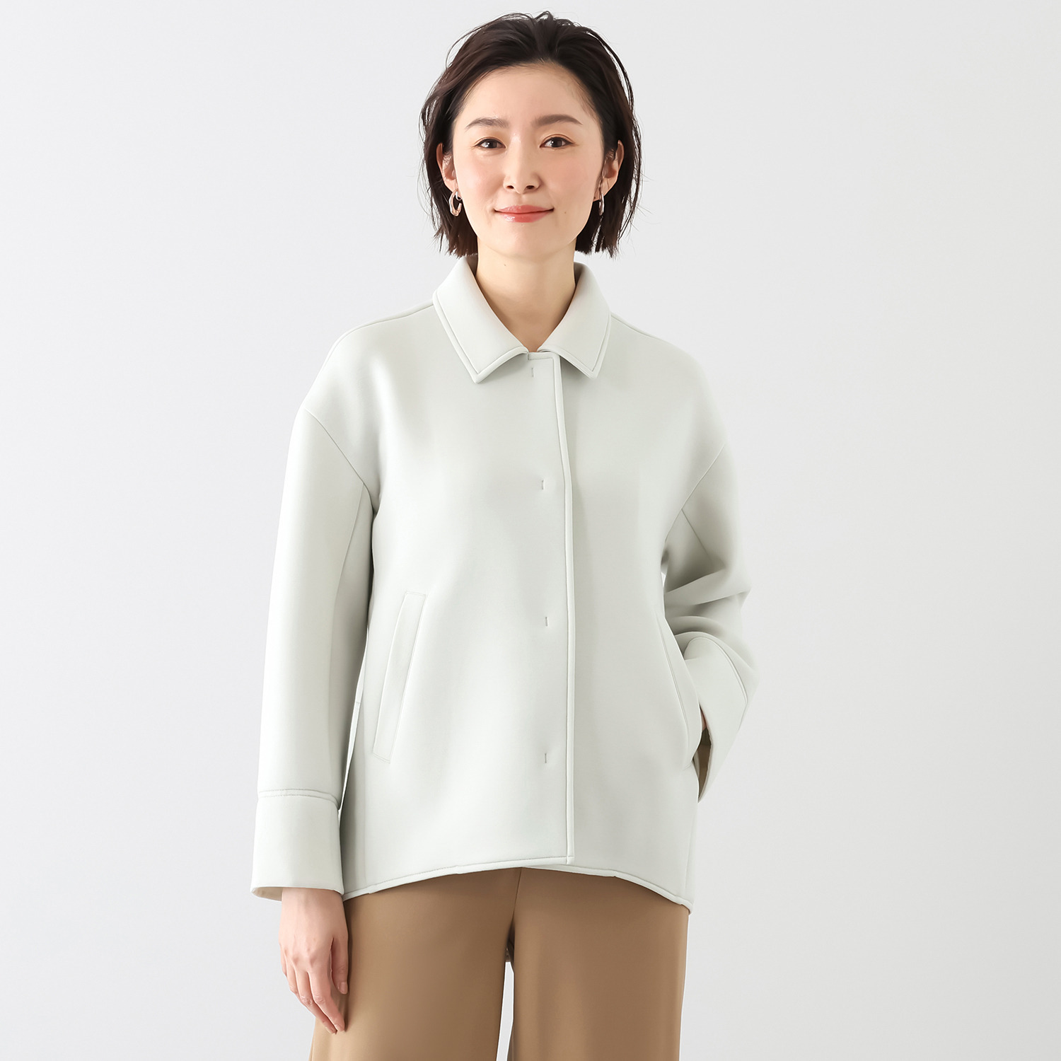 リサリサ ソフトダンボール バックラグランスリーブ シャツカラー