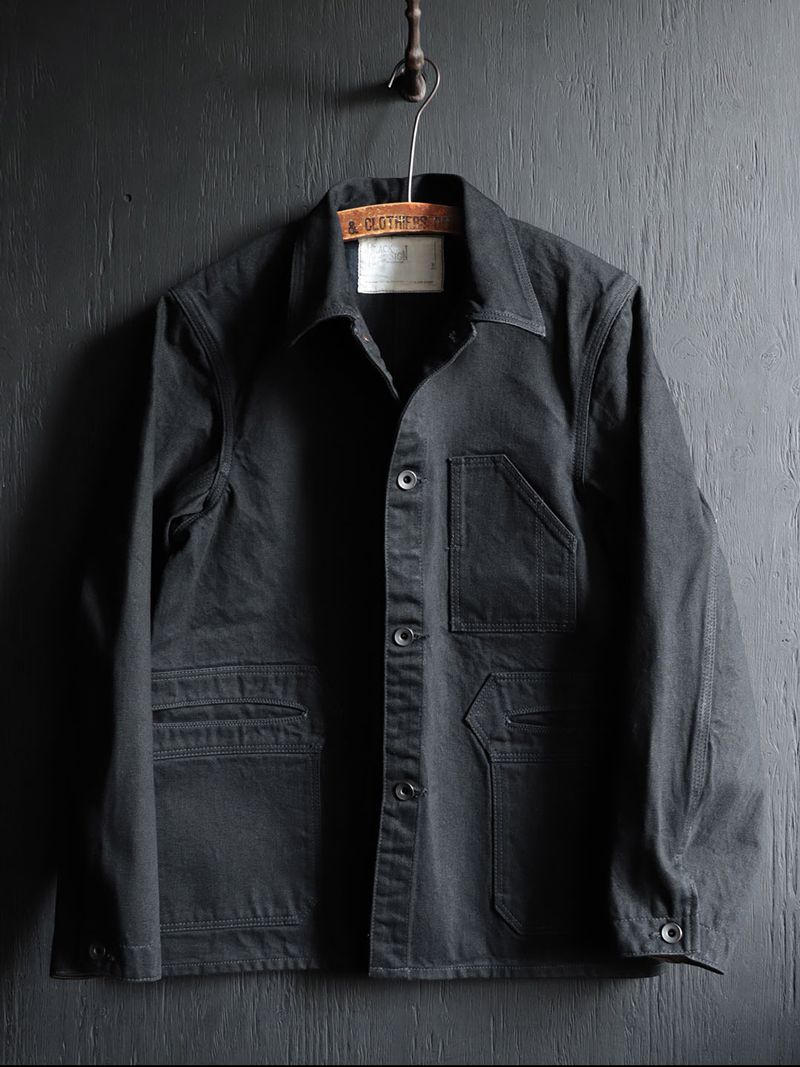 BLACK SIGN - 15oz BLACK DENIM DELTA JACKET (DEEP BLACK) | SKANDA