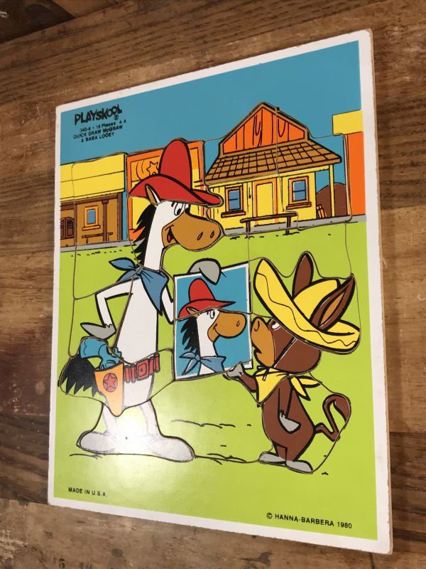 Playskool Quick Draw Mcgraw & Baba Looey Wood Puzzle 早射ちマック