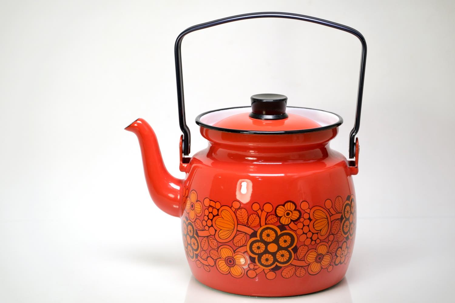 ビンテージ北欧雑貨/Finel/フィネル/ケトル/1.5リットル/レッド/未使用品