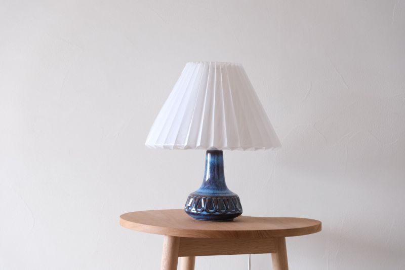 ビンテージ北欧照明/Soholm/スーホルム/テーブルライト/陶製✕ジャバラ