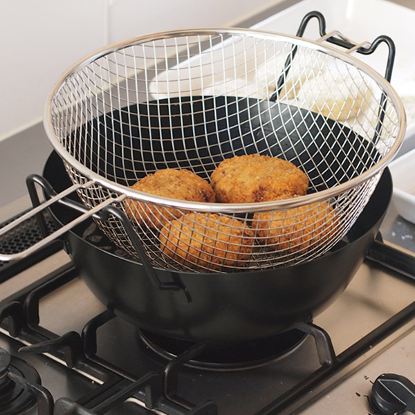 ラバーゼ 鉄揚げ鍋28cmセット / la base | 食器と料理道具の専門店