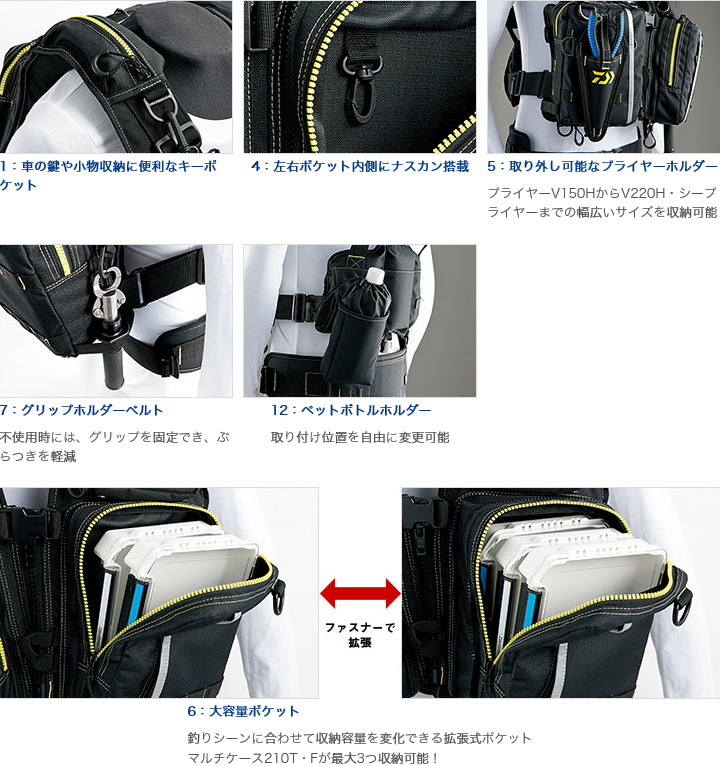 船/船釣り/ライフジャケット/○DF-6104（ベンチクール ゲームベスト）