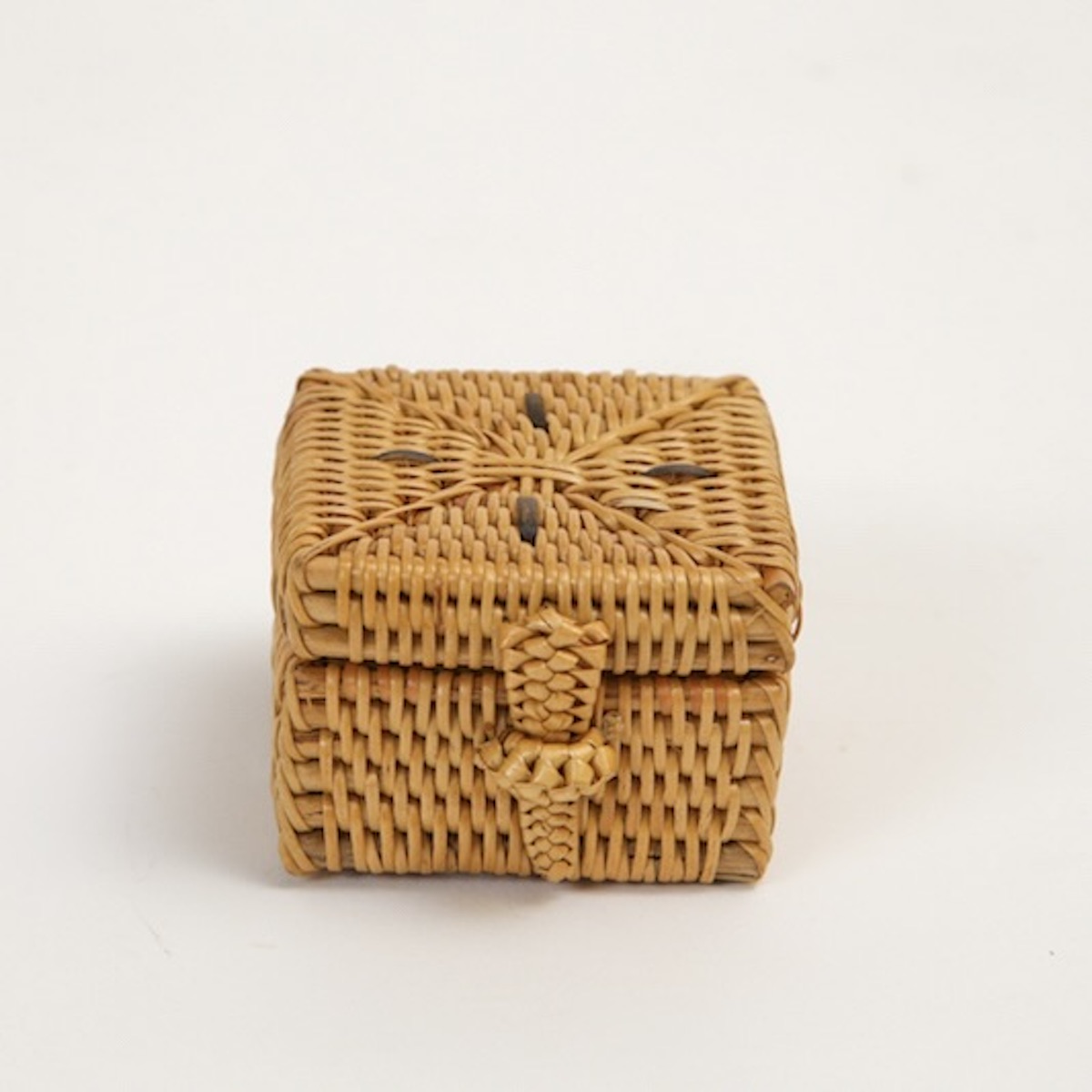 四角蓋付ミニBOX (BOX359) Rosily(ロージリー) バリ島 アタかご雑貨