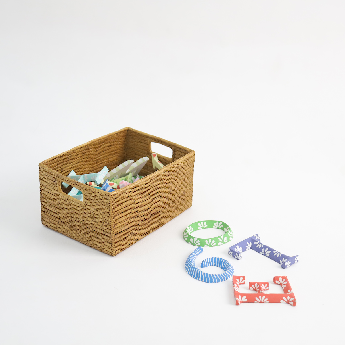 長方形小物入れ穴空き (BOX414) Rosily(ロージリー) バリ島 アタかご