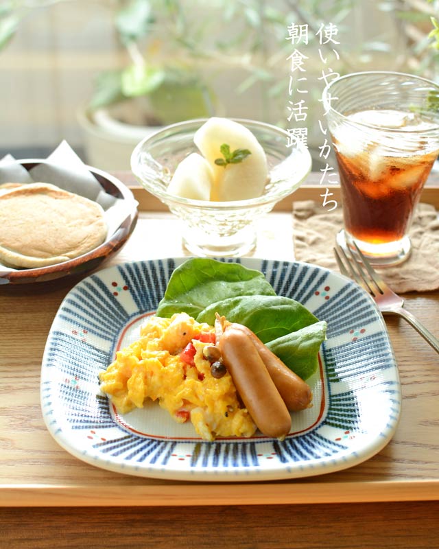 砥部焼の和食器 梅山窯の角皿 【砥部工房 からくさ】