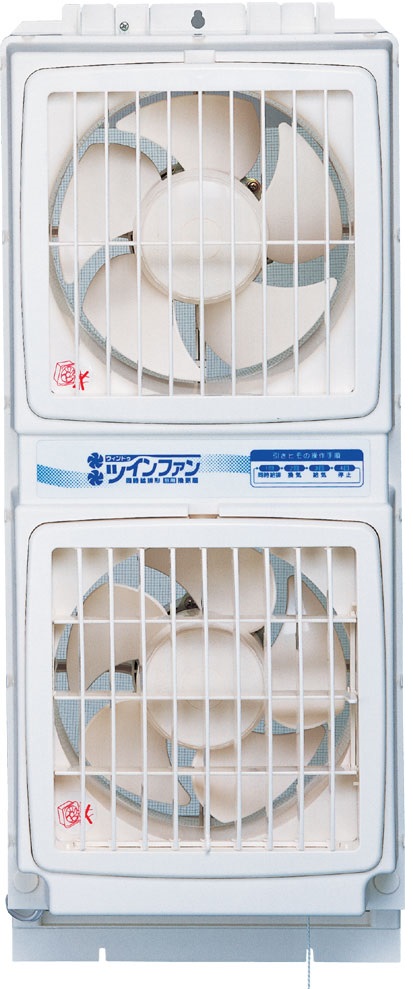 窓用ツインファン引きひもタイプ同時給排形（窓用換気扇／窓用ツイン
