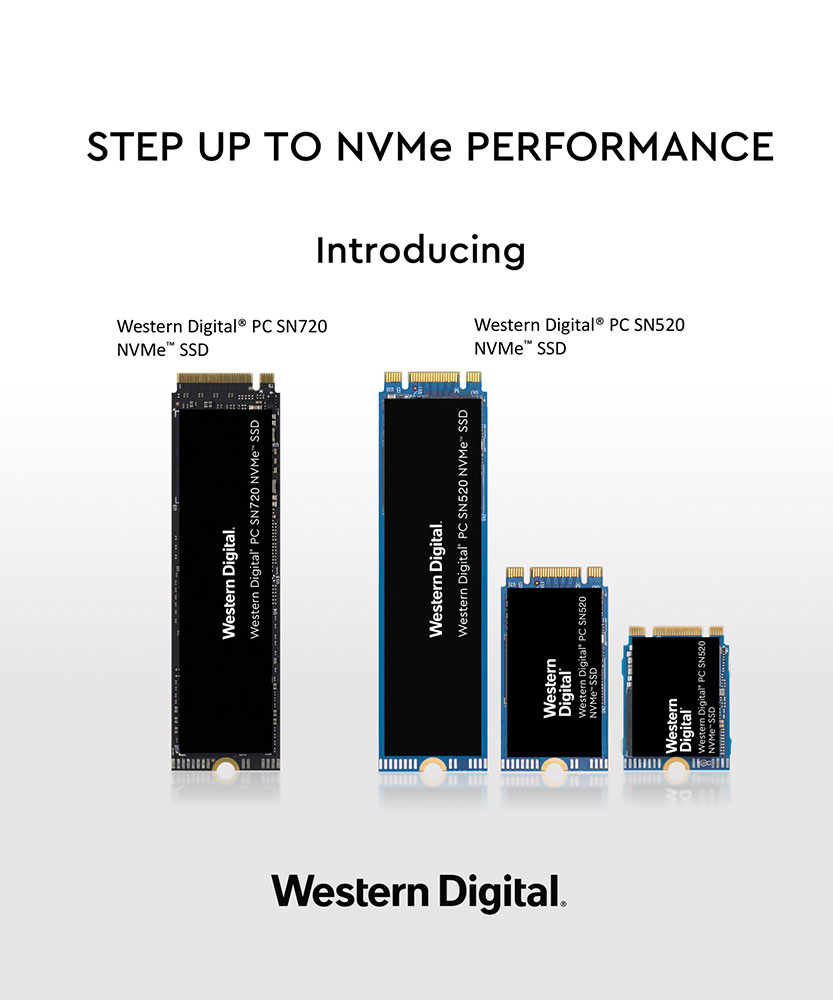 Western Digital Announces the PC SN720 and PC SN520 NVMe SSDs