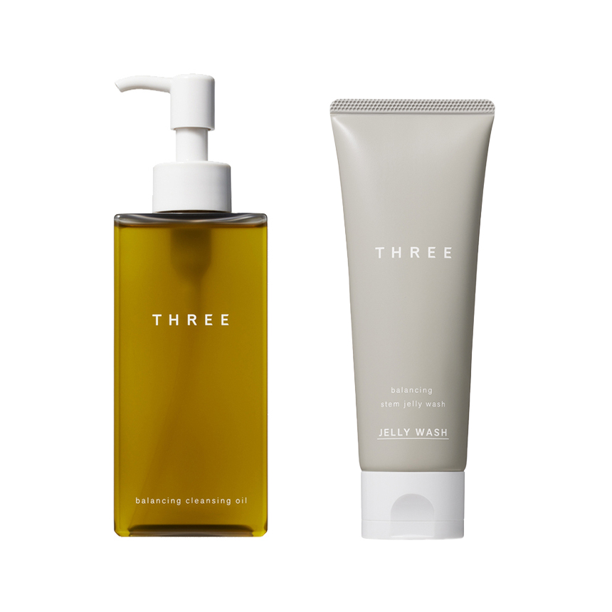 THREE クレンジング オイル ＆ ジェリー ウォッシュ セット