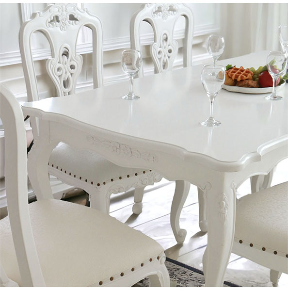 輸入家具 イングランド式 クラシックダイニングセット5P ホワイト