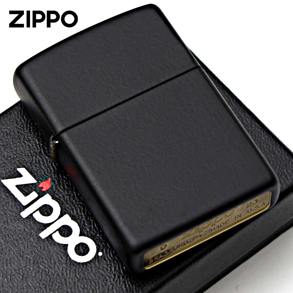 Zippo ジッポー 無地 ブラック マット Black Matte 塗装 218 メール便