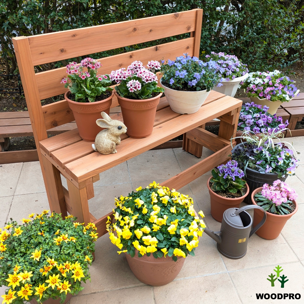 プランター台/花台棚板セット1段（ハイタイプ）＋専用フェンスセット