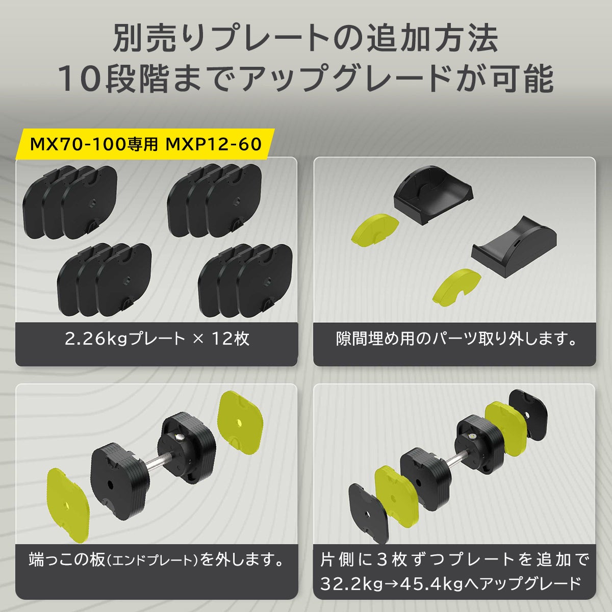 MX EVO ダンベルセット 可変式ダンベル ラバーハンドル 2点セット