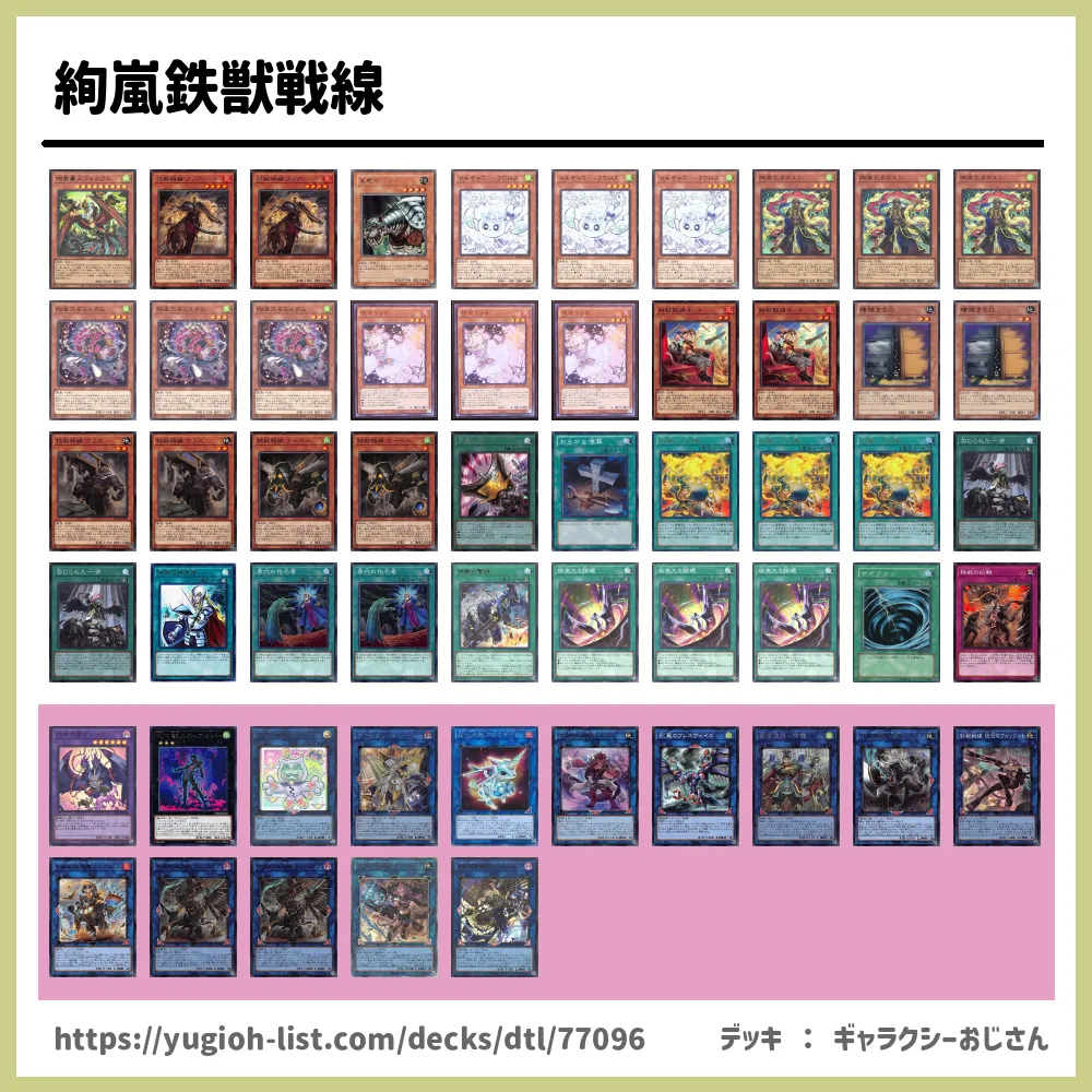 絢嵐鉄獣戦線遊戯王デッキレシピ絢嵐（けんらん）【ビートダウン