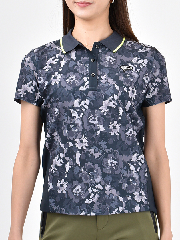 ビームスゴルフ フラワーカモ柄ポロシャツ 83-02-0047-444（オリーブ