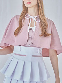 ミヌエール ケープセットアップトップス min-038（ピンク