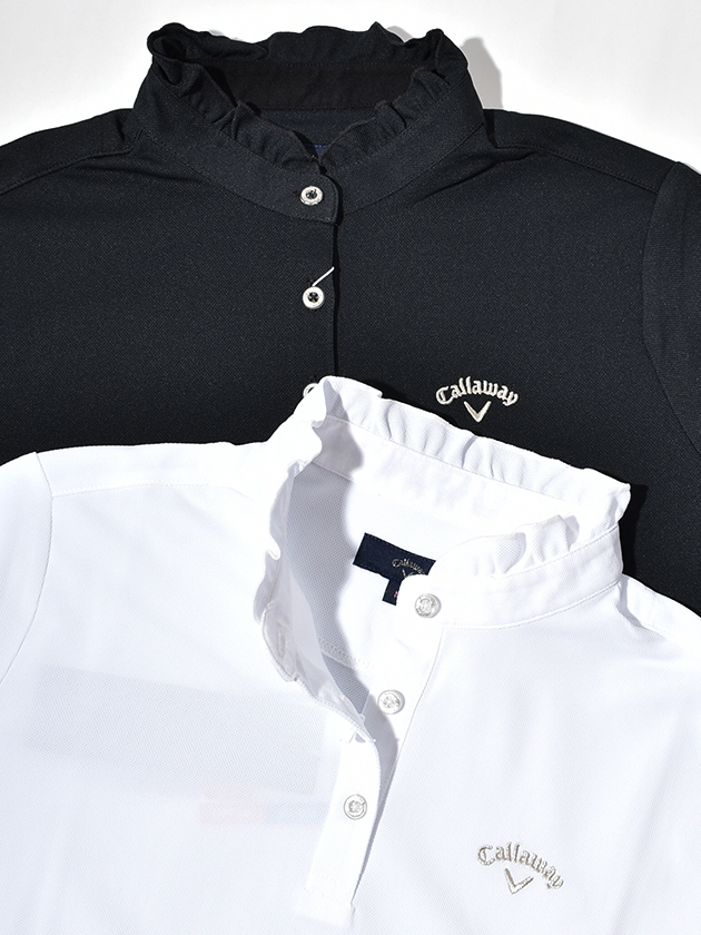 キャロウェイ 長袖フリルスタンドカラーシャツ C24233202 | レディース