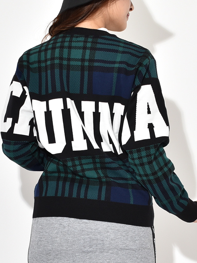 ジャックバニー チェッククルーネックニット 263-4270046（グリーン