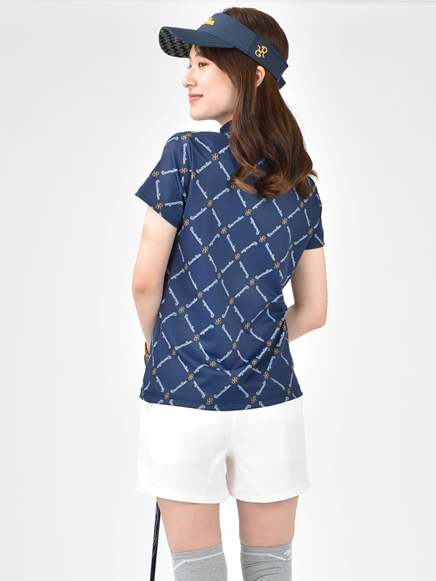 レザレクション DMパターン半袖モックネック 22SSIN05-W（ネイビー