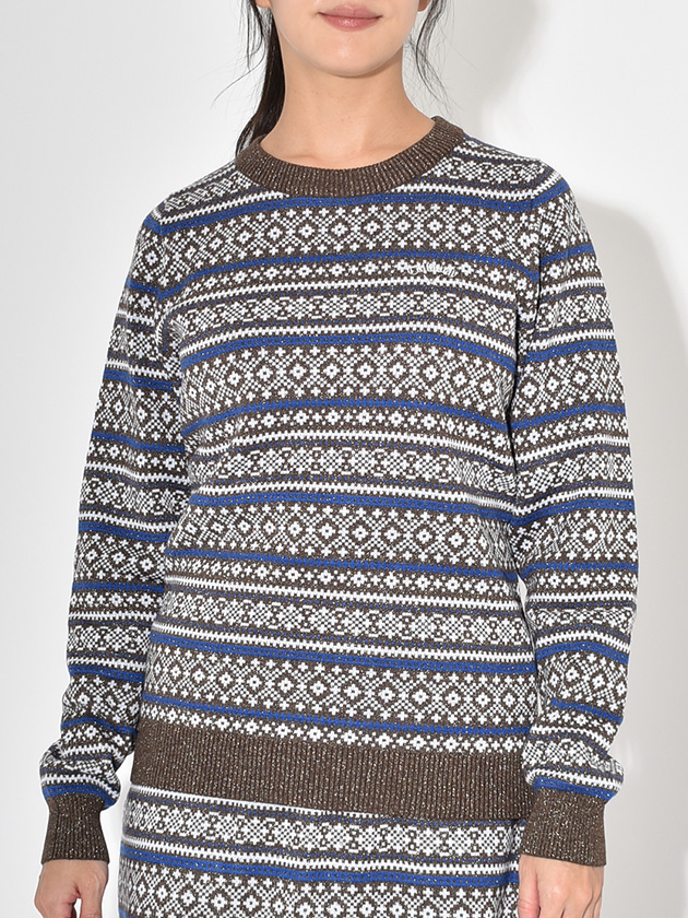 キャロウェイ ノルディック柄クルーネックニット C25218200