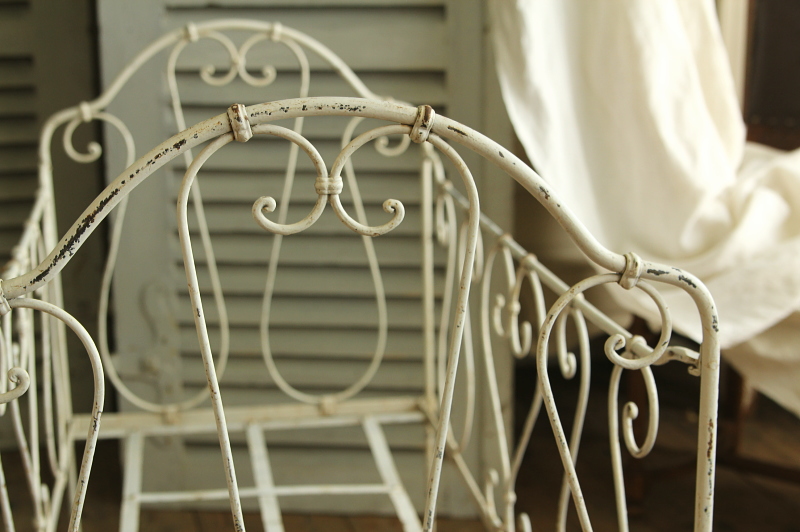 アンティークアイアンベビーベッド フランス 折りたたみ 【Antiques