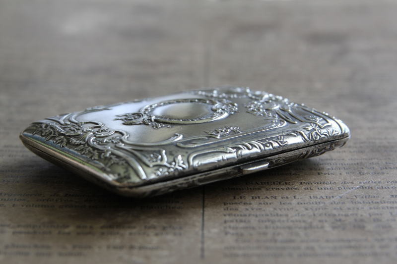 アンティークシルバータバコケース シガレットケース ルイ16世