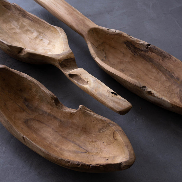 Rustic Wood ハンドルボウル｜チーク無垢材の自然形状を生かした