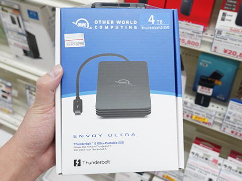 Thunderbolt 5対応の外付けSSD「OWC Envoy Ultra」が入荷、4TBモデルは