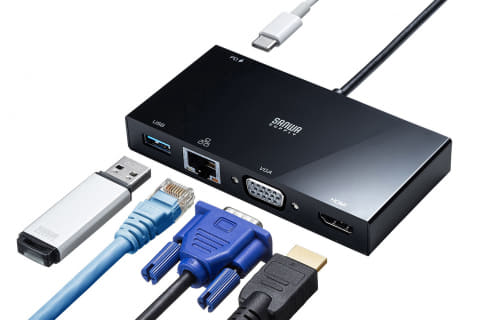 USB Type-C接続でHDMI、VGA、有線LANなどを拡張できるドッキング