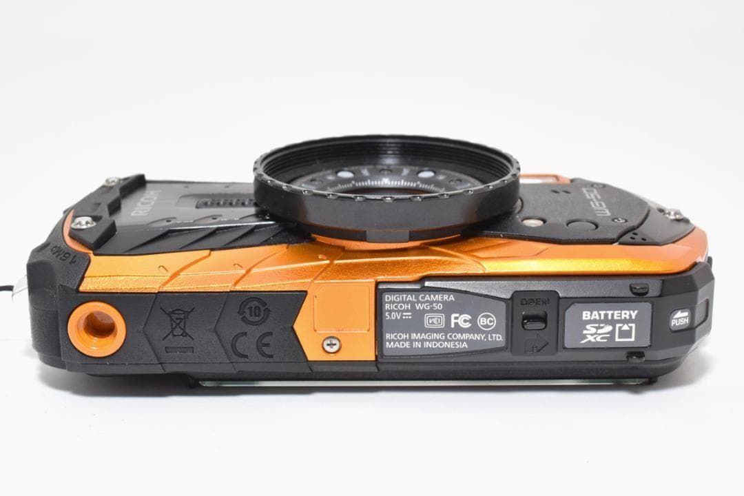 54】ショット数少 RICOH リコー WG-50 防水 耐衝撃 オレンジ デジタル