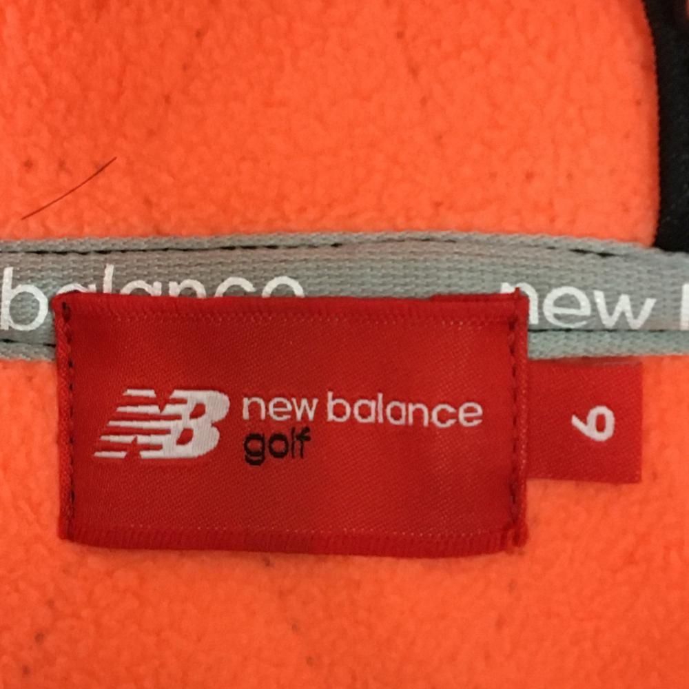 超美品】ニューバランスゴルフ ジップパーカー 黒 内側蛍光オレンジ 裏